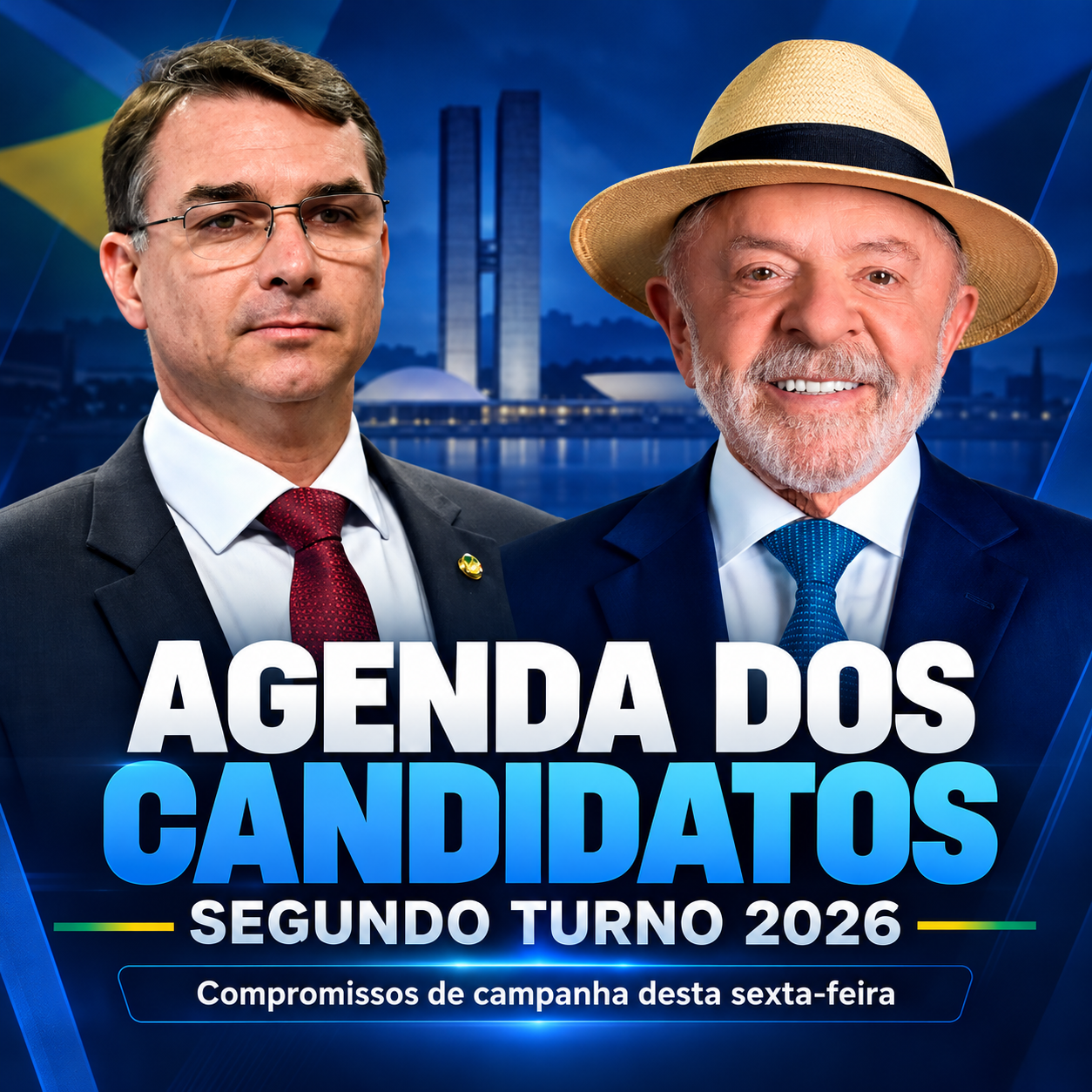 Eleições 2026: Lula e Flávio Bolsonaro intensificam campanha nesta sexta-feira com agendas em Brasília e no Rio de Janeiro