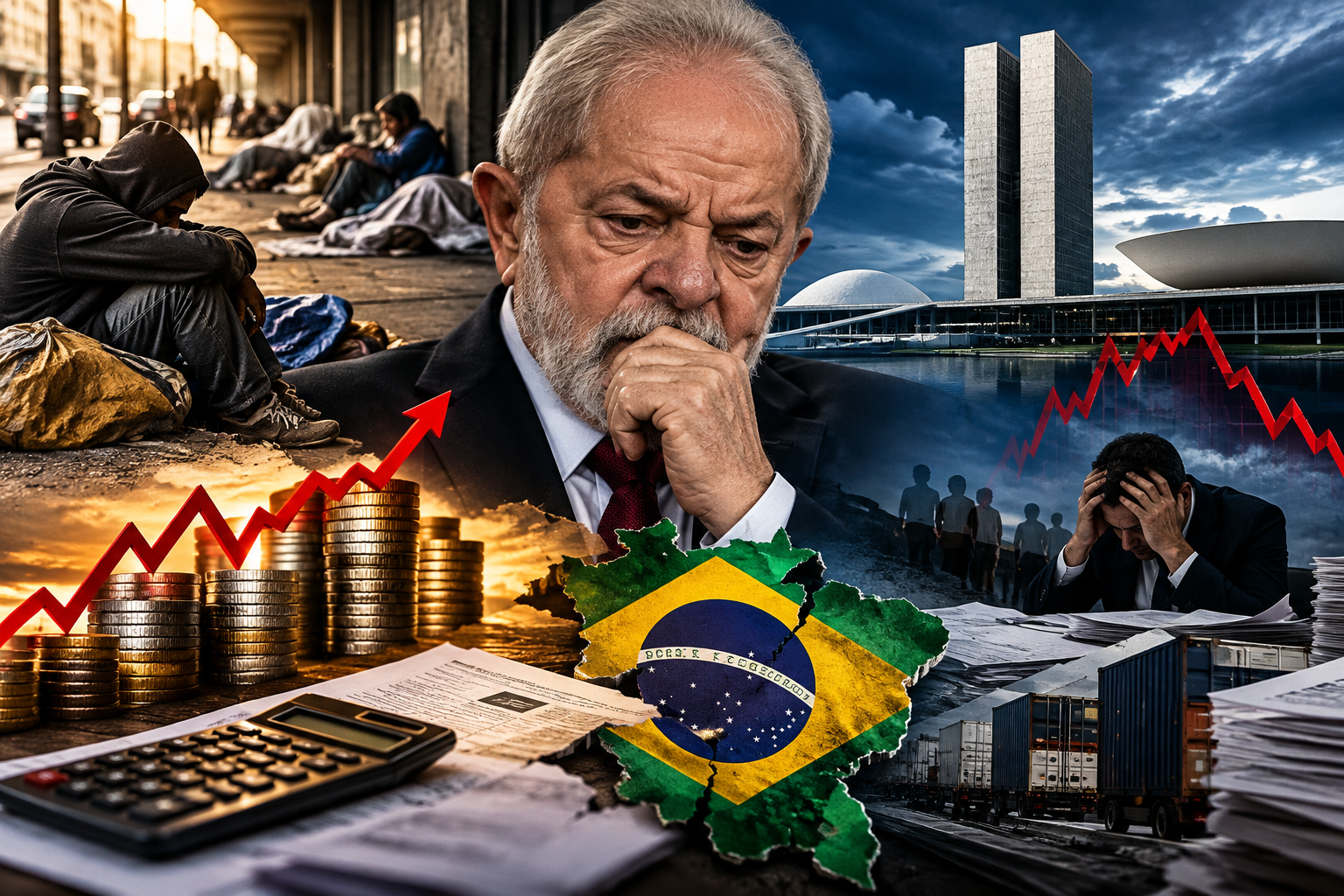 O Brasil que Lula recebeu e o Brasil de hoje: dívida dispara, déficit avança e número de pessoas em situação de rua quase dobra