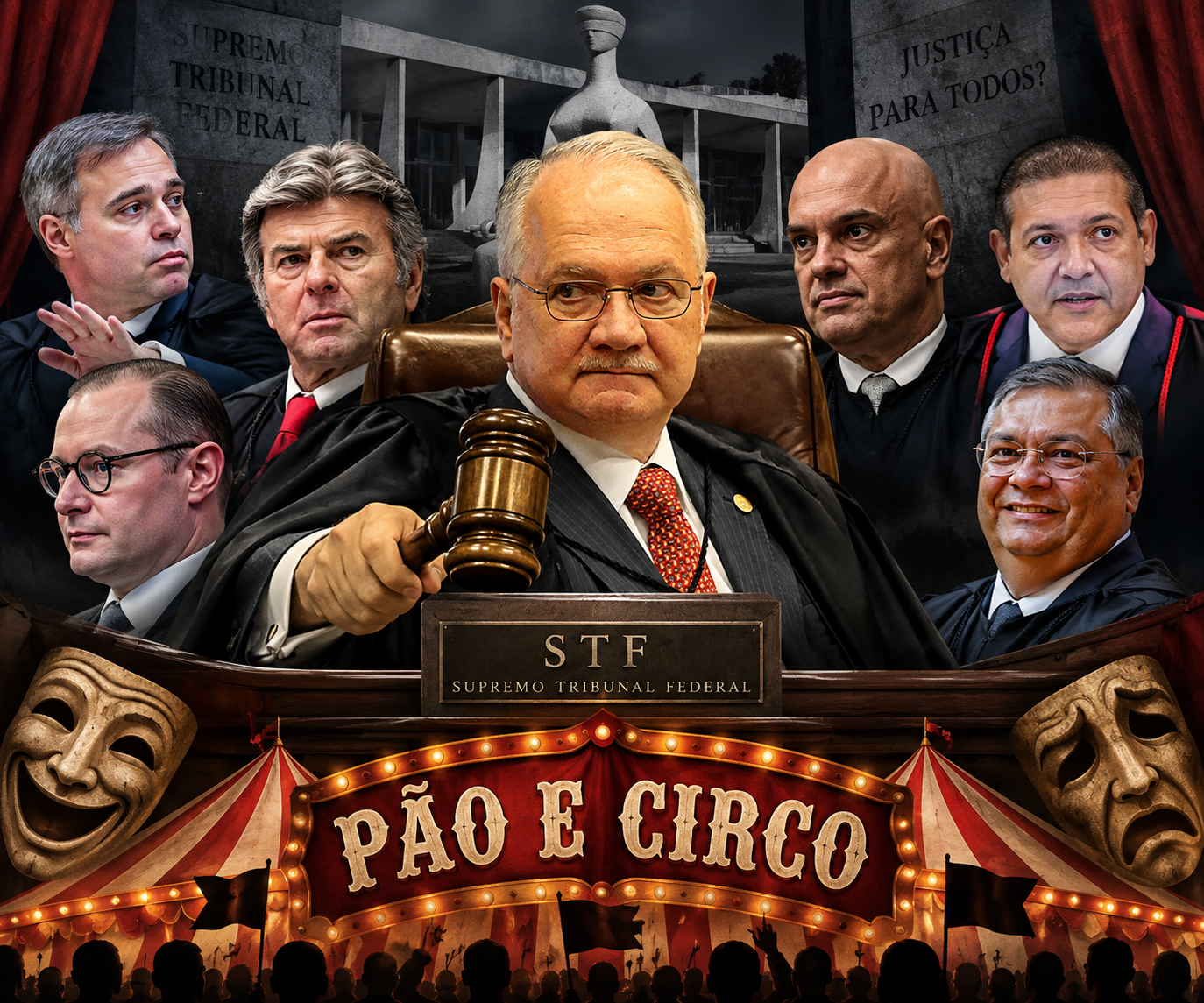 Pão e circo no STF: julgamento de Moraes vira espetáculo e amplia suspeitas sobre a Corte