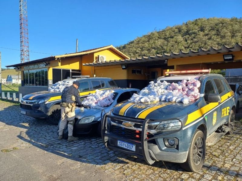 Uma ação da Polícia Rodoviária Federal (PRF) resultou na prisão de duas pessoas e na apreensão de uma grande quantidade de drogas na BR-101